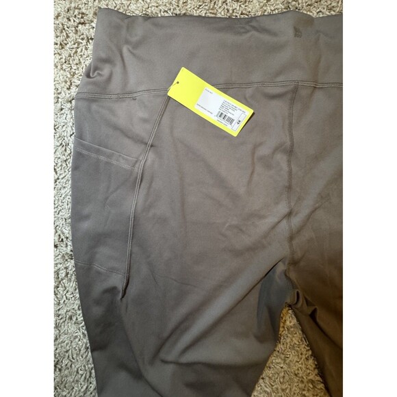 All In Motion Everyday Soft Style High-Rise 7/8 Leggings Pockets Taupe 4X NEW - Picture 4 of 10